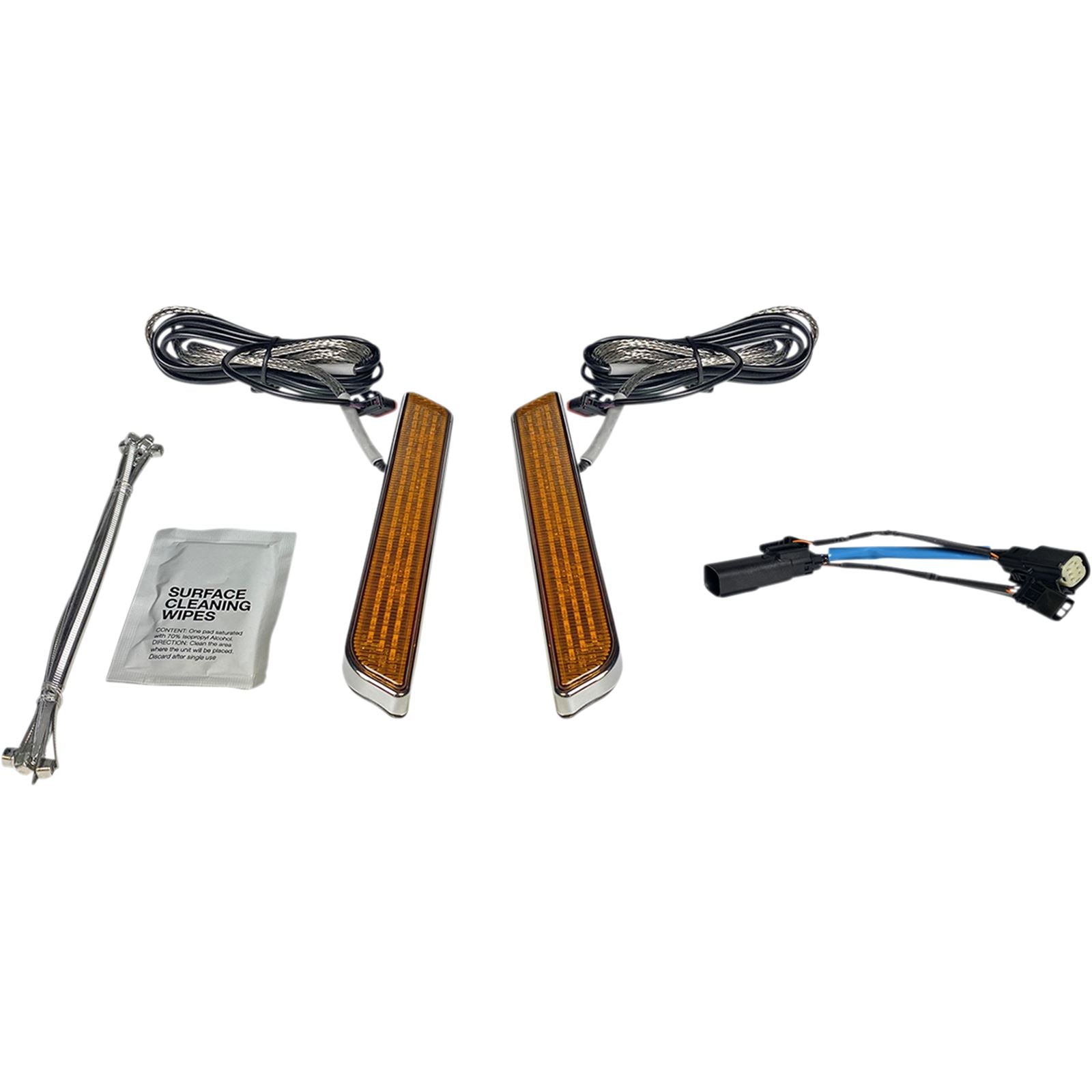 Custom Dynamics LED Fork Light - Amber - Chrome CD-FORK-SS6-AC_1048656