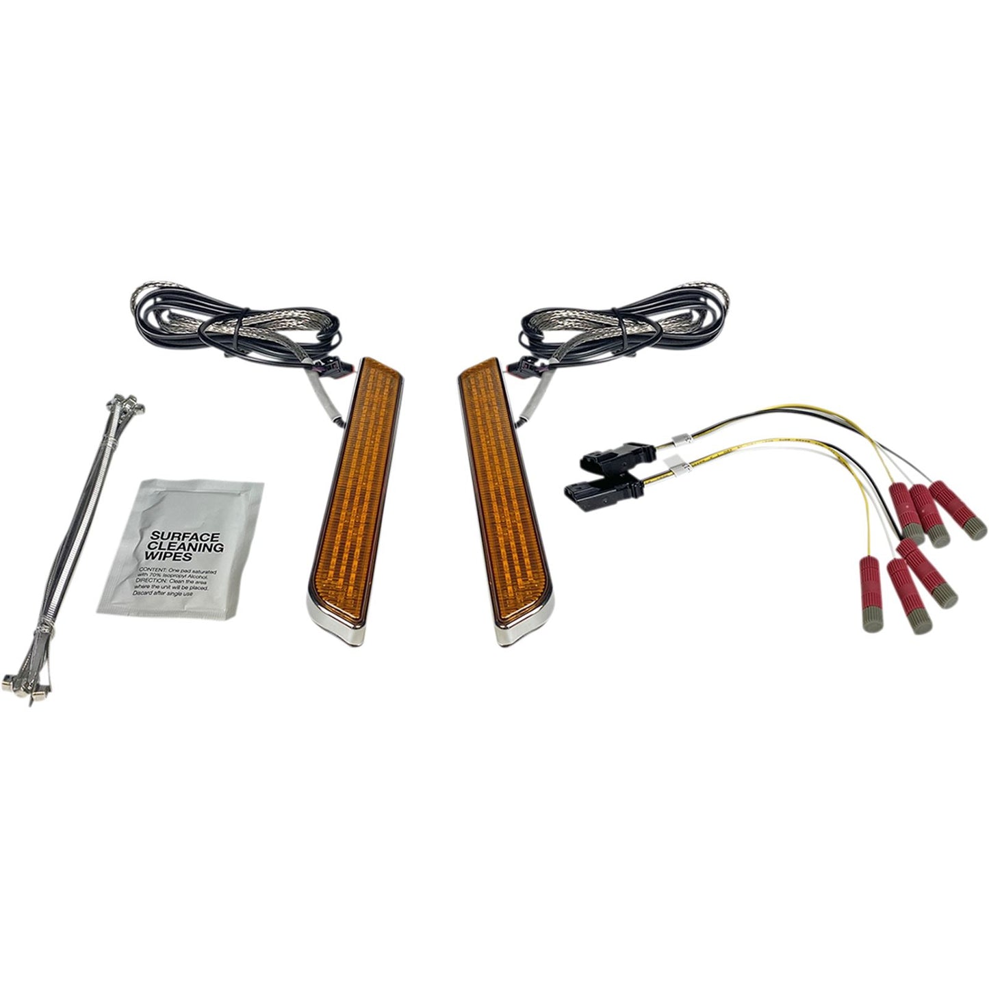 Custom Dynamics LED Fork Light - Amber - Chrome CD-FORK-UNV-AC_1048664