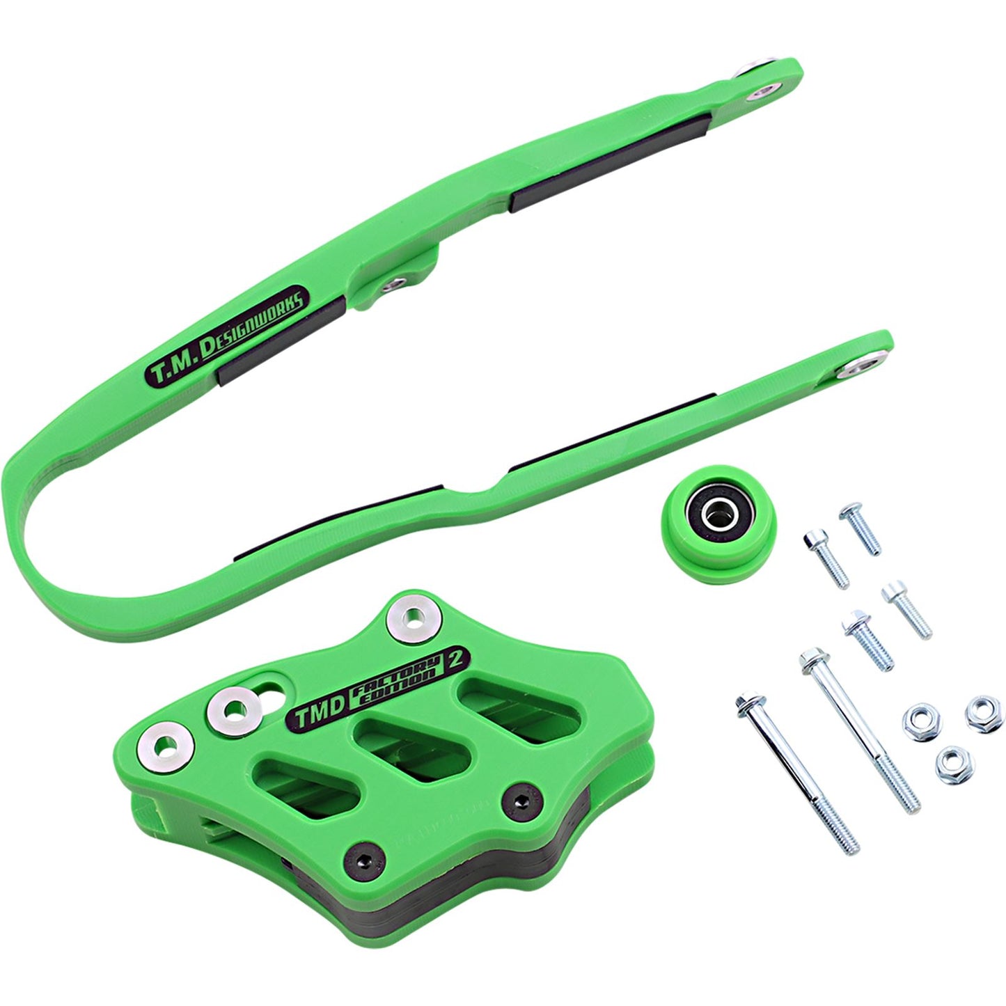 TM Design Works Chain Guide/Slider for Kawasaki - Green [MPN: KCP-K11-GR]_1049358