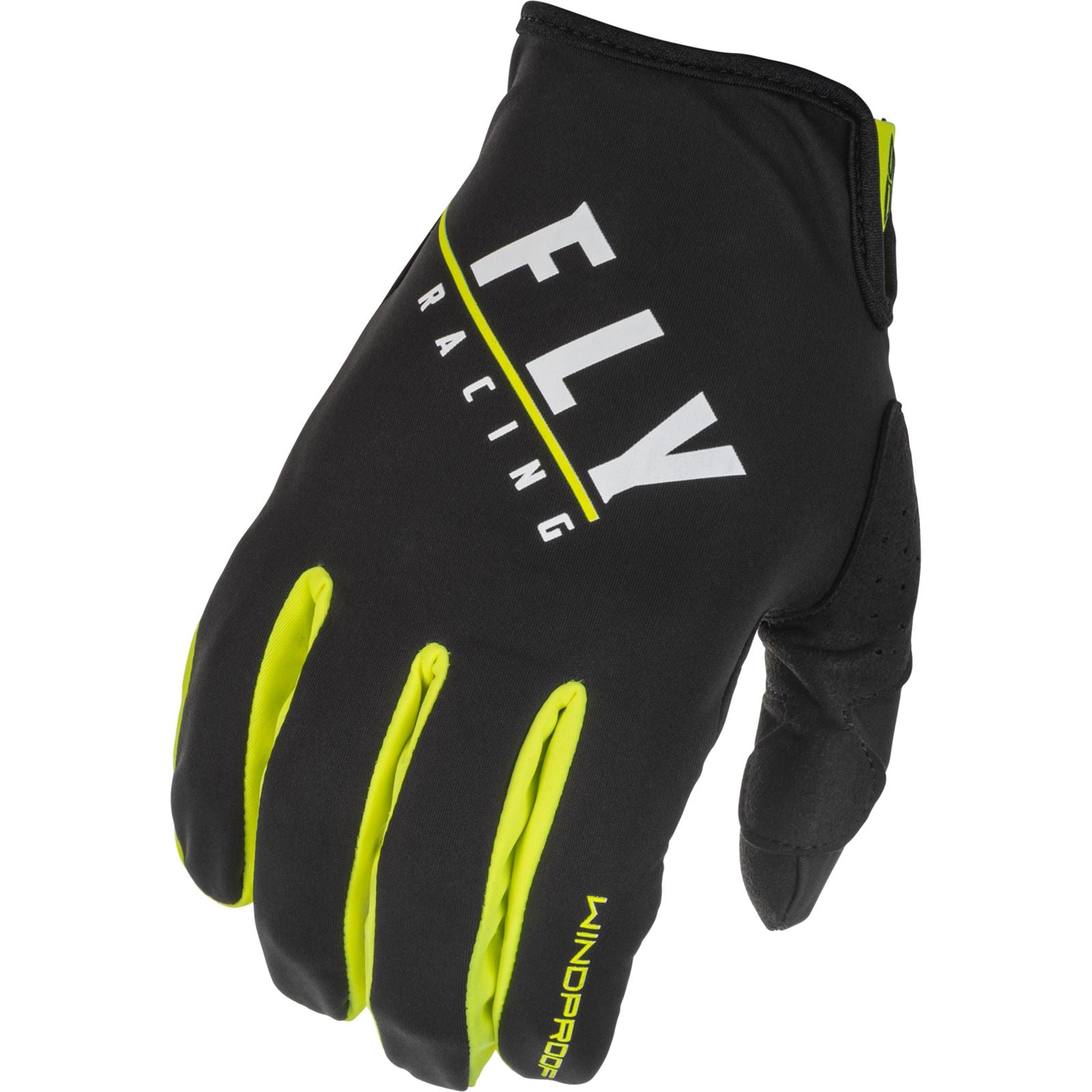 Fly Racing Windproof Gloves, Black/Hi-Vis Size 07 371-14207_1067592