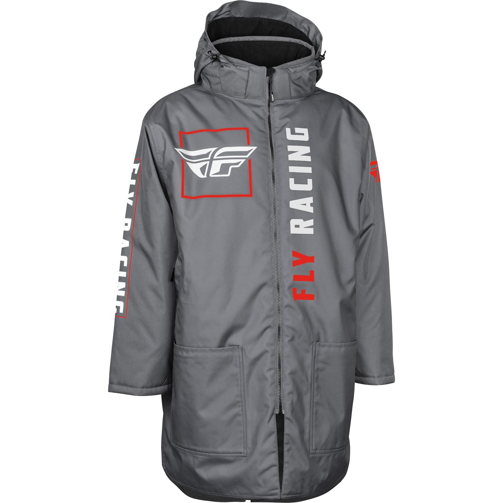 Fly Racing Pit Coat Grey-Red 470-4052_1005073