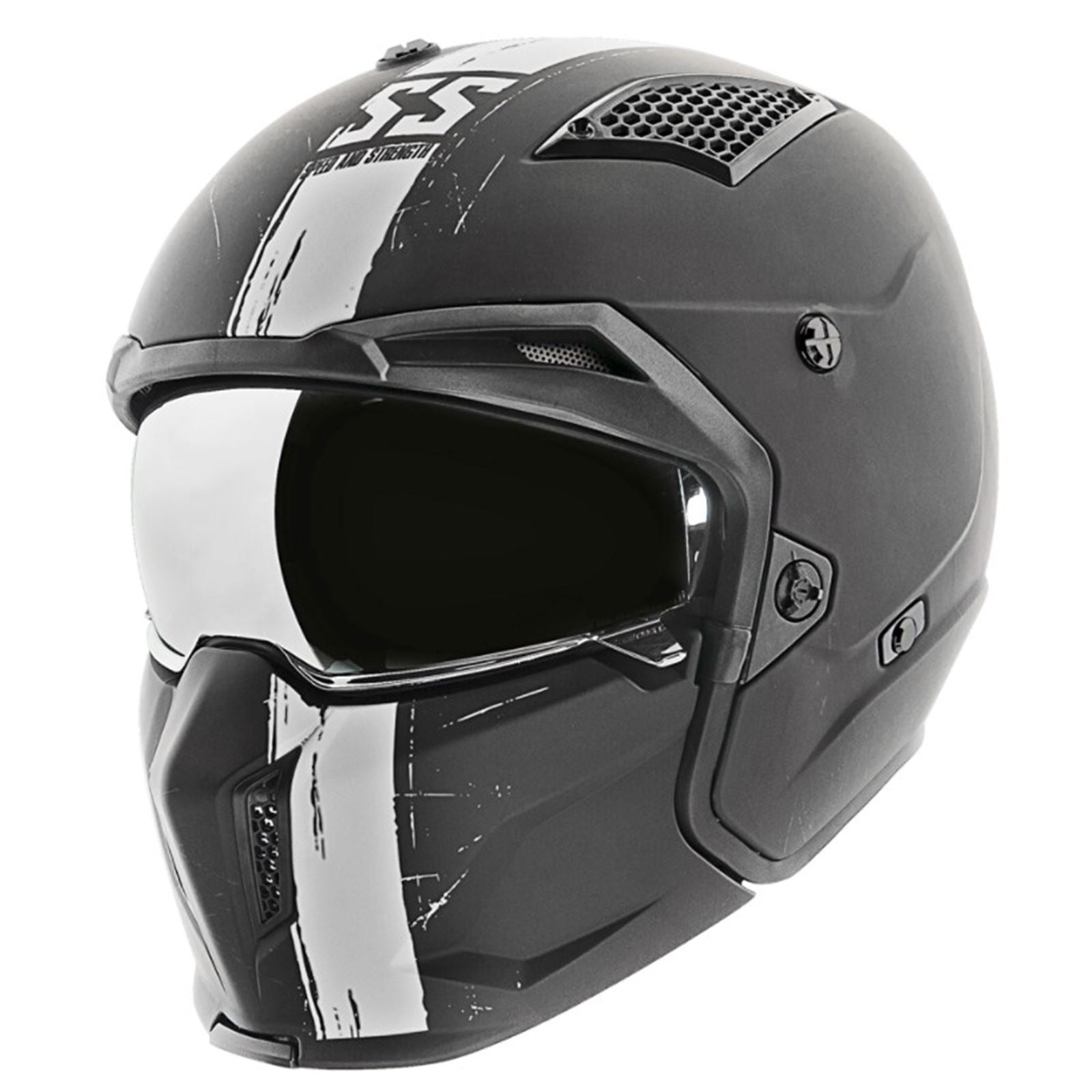 Speed And Strength SS2400 Tough As Nails Helmet - Matte Black/White_795231
