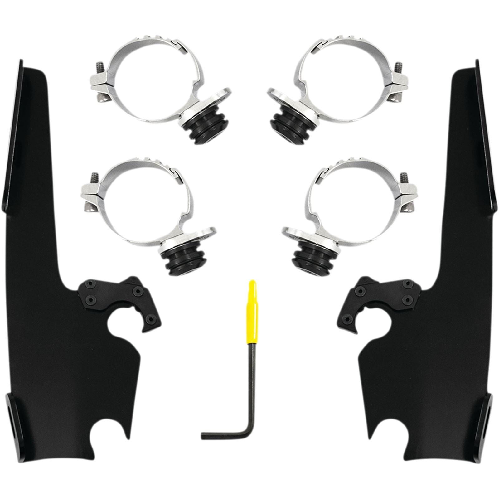 Memphis Shades Fats/Slim Winshield Trigger Lock Complete Mount Kit - Black - XL MEB2054_1049934
