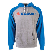 Factory Effex Suzuki Landscape Men's Pullover Hoodie, Heather-Grey-Royal-Blue, 2XL 24-88408_1059718