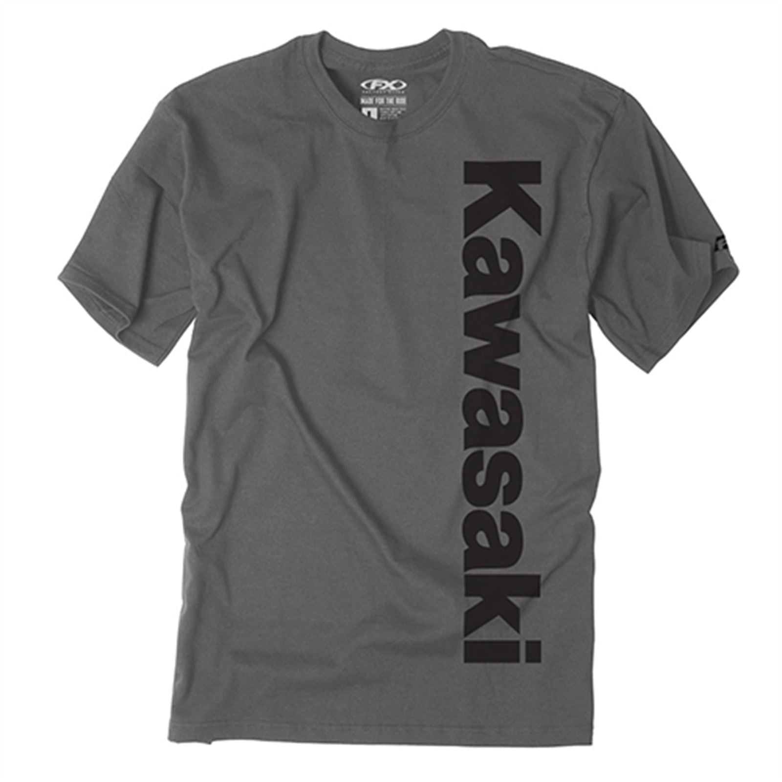 Factory Effex Kawasaki Vertical Tee, Charcoal, X-Large 24-87106_1059692