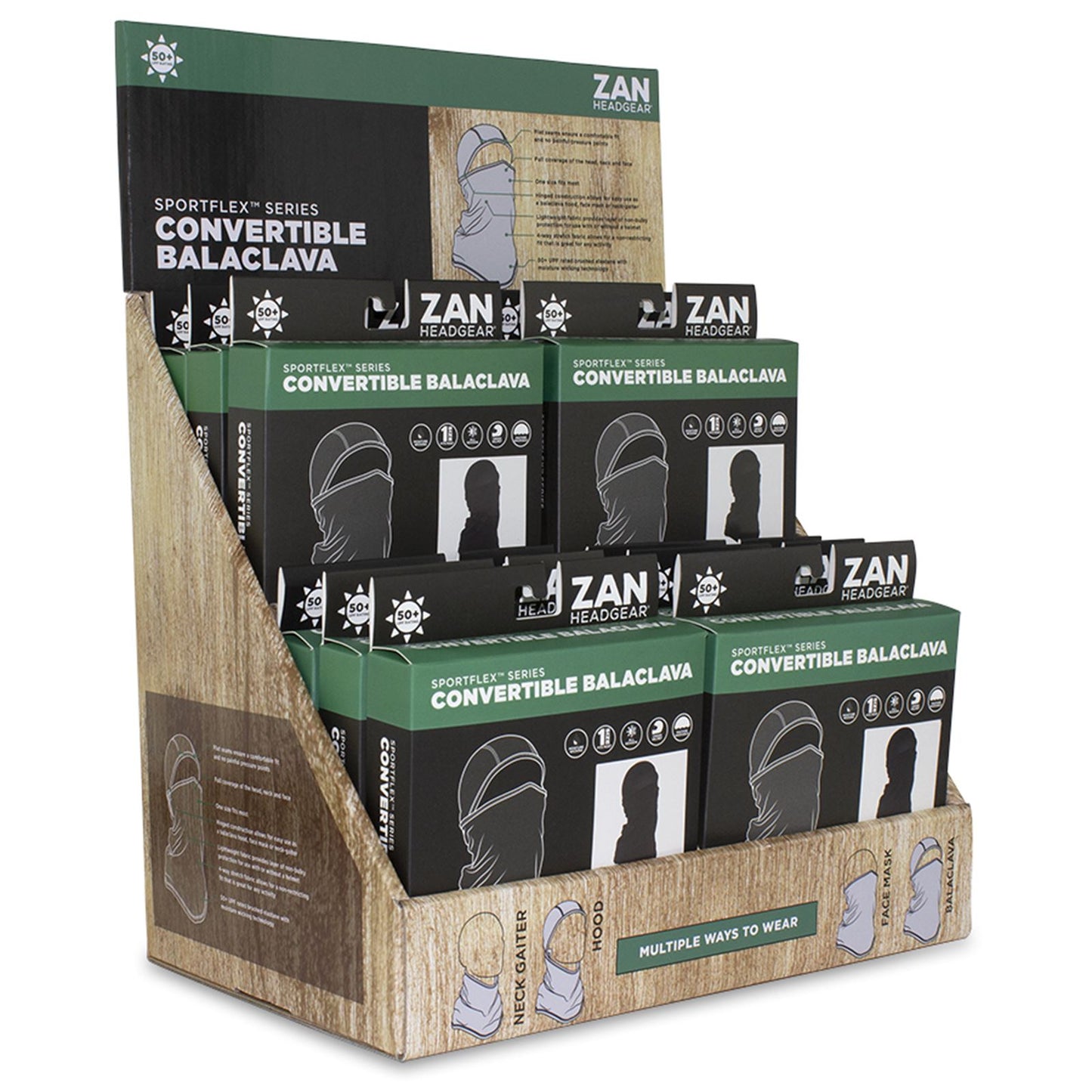 Zan Sportflex Series Convertible Balaclava Pre-Pack Black 12pc [MPN: PP019]_1003472