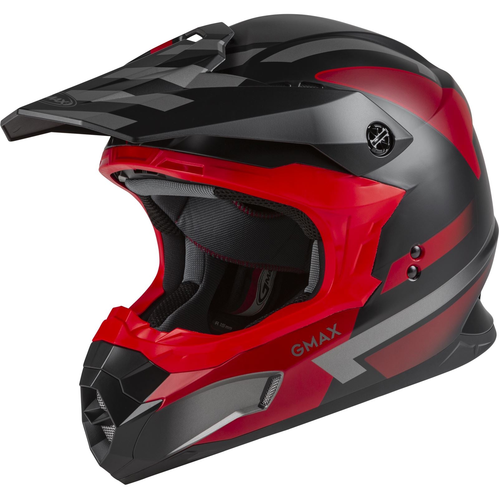 GMax MX-86 Off-Road Fame Helmet - Matte Black/Red/Silver - Medium [MPN: D3864325]_1063990
