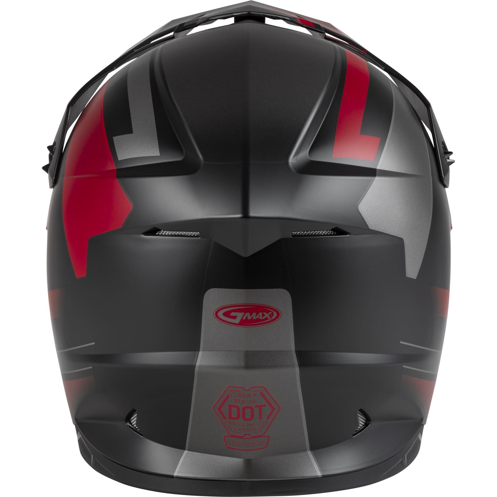 GMax MX-86 Off-Road Fame Helmet - Matte Black/Red/Silver - Medium [MPN: D3864325]_1063993