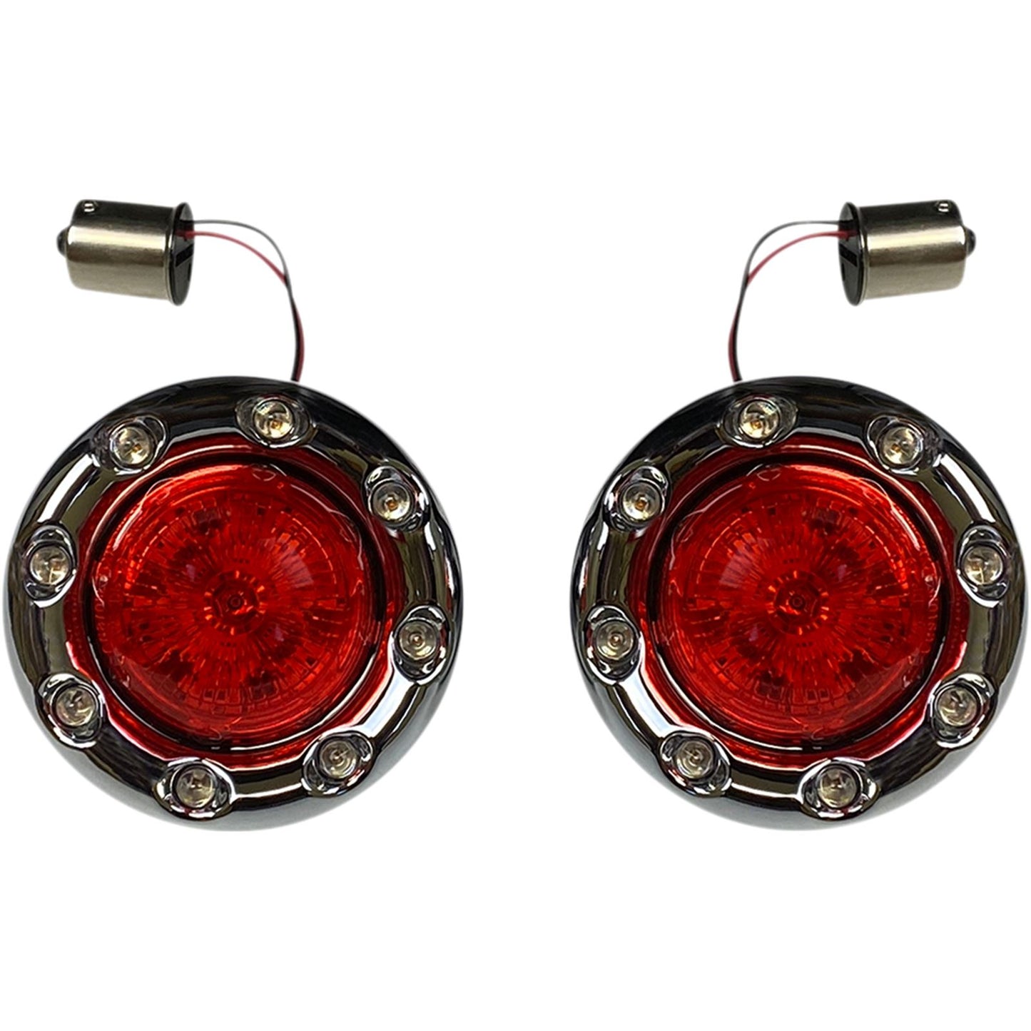 Custom Dynamics Bullet Turn Signal 1156 - Chrome - Red Lens PB-BR-RR 56-CR_1051269