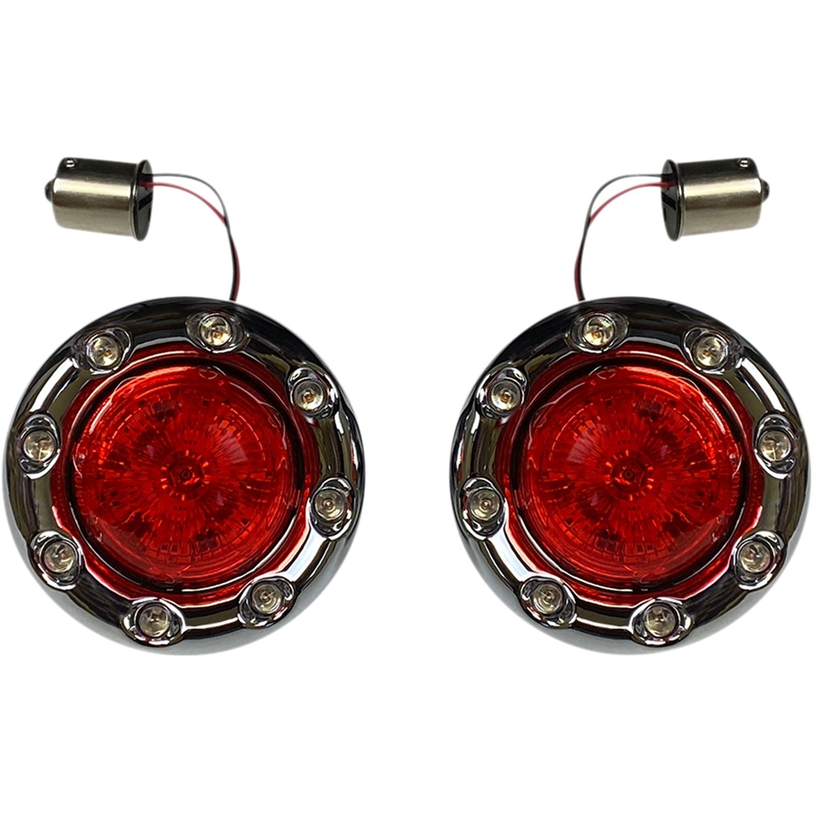 Custom Dynamics Bullet Turn Signal 1156 - Chrome - Red Lens PB-BR-RR 56-CR_1051269
