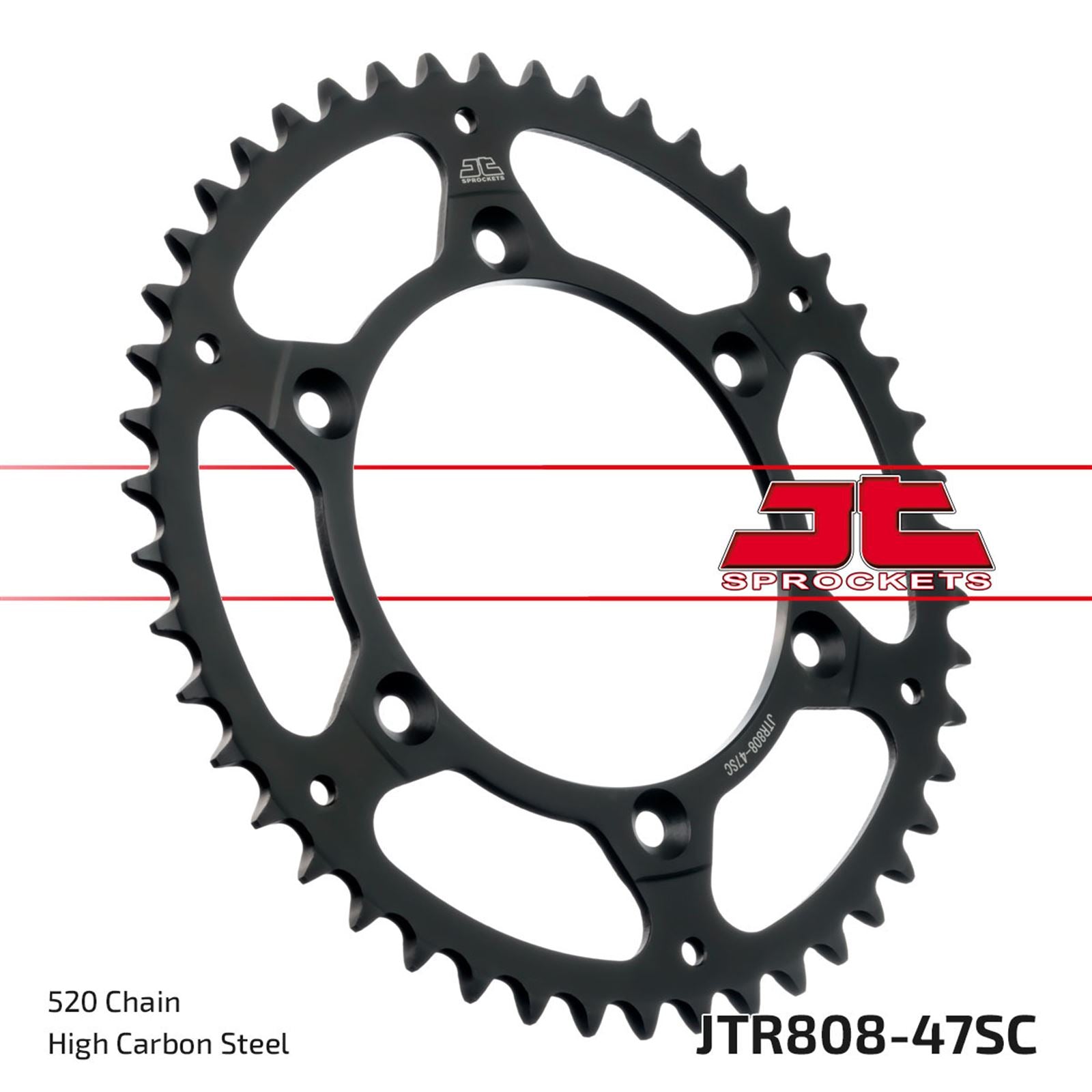 JT Sprockets Rear Sprocket Steel - 47T-520 for Kawasaki/Suzuki JTR808.47SC_1133946
