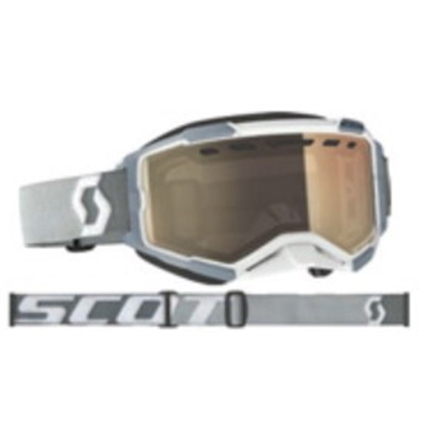 Scott Fury Snow Cross Goggles - White/Grey with LS Bronze Chrome Lens 278604-1039245_859254