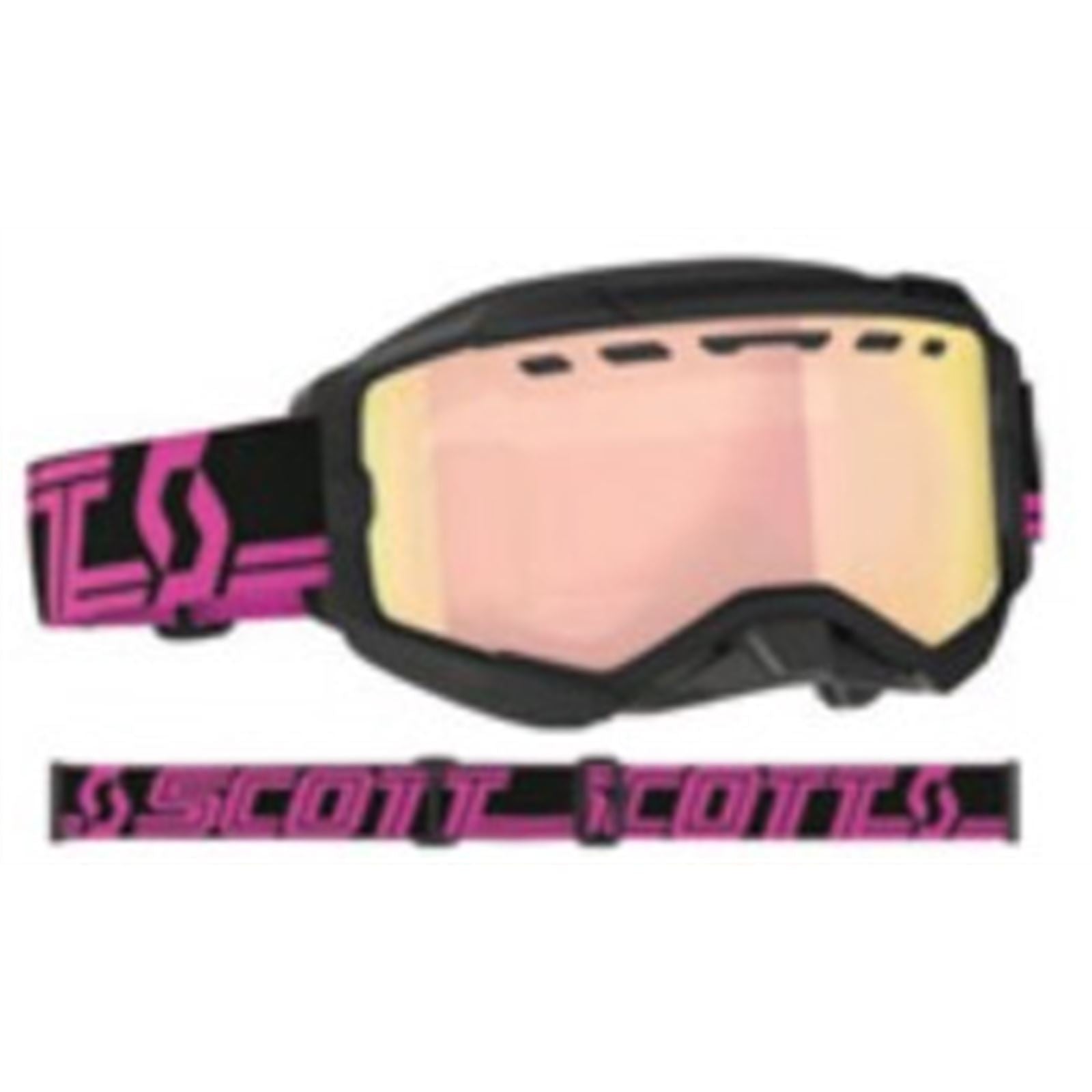 Scott Fury Snow Cross Goggles - Black/Pink w/Enhancer Rose Chrome Lens 278605-1254348_859256