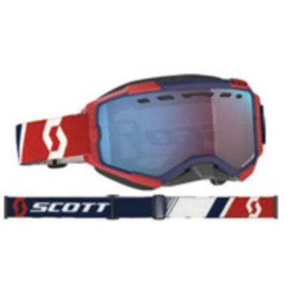 Scott Fury Snow Cross Goggles - Red/Blue with Enhancer Blue Chrome Lens 278605-1228347_859257