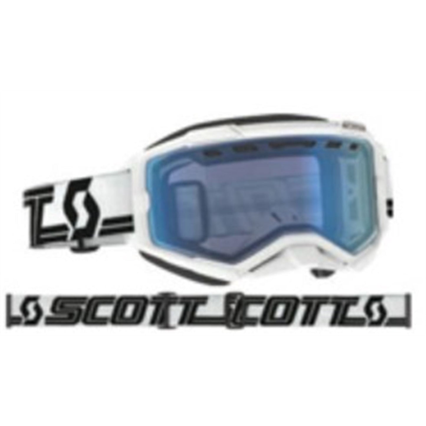 Scott Fury Snow Cross Goggles - White/Black with Blue Lens 278605-1035107_859258