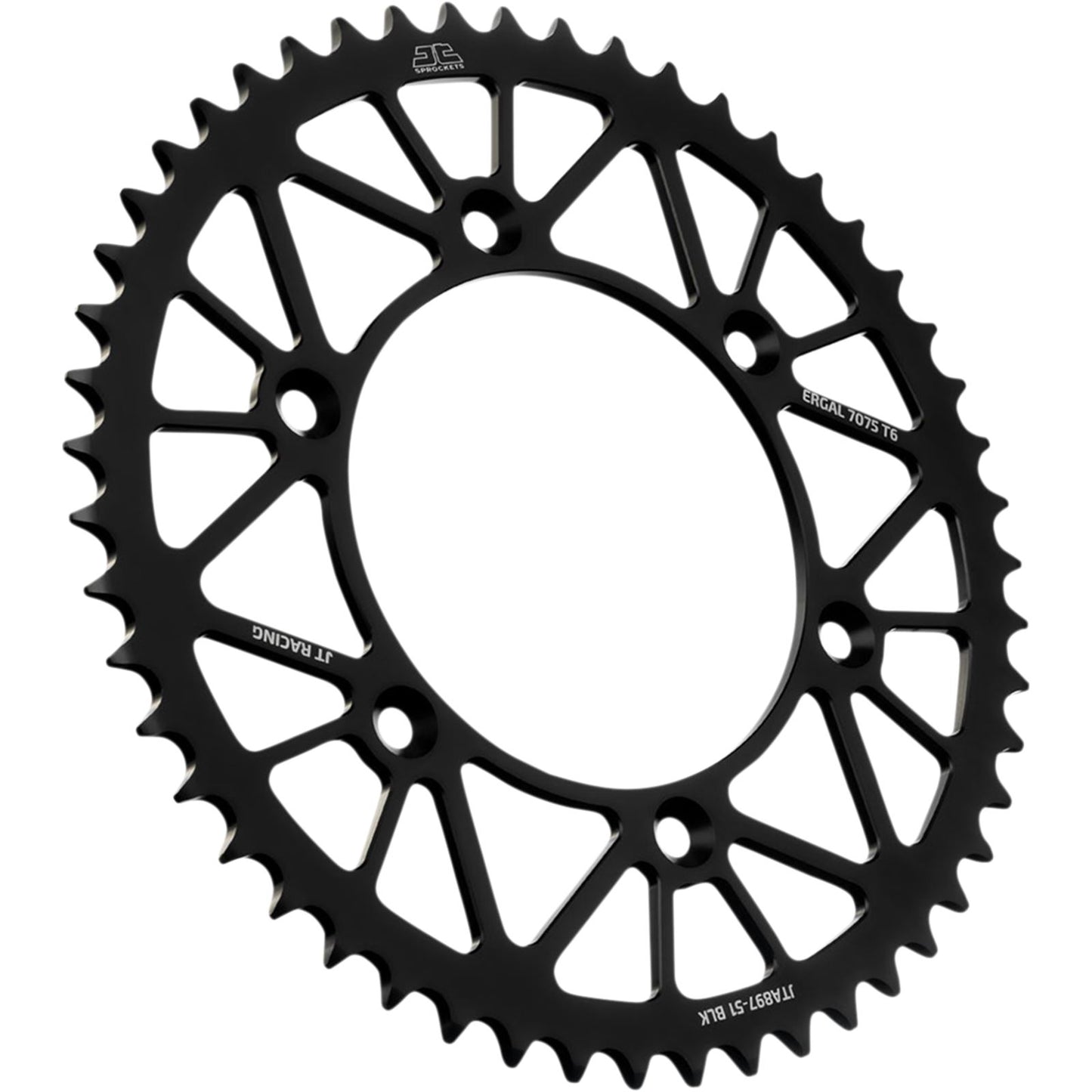 JT Sprockets Rear Racelite Sprocket - Aluminum 51T-520 - Black for Husqvarna/KTM JTA897.51BLK_1133938