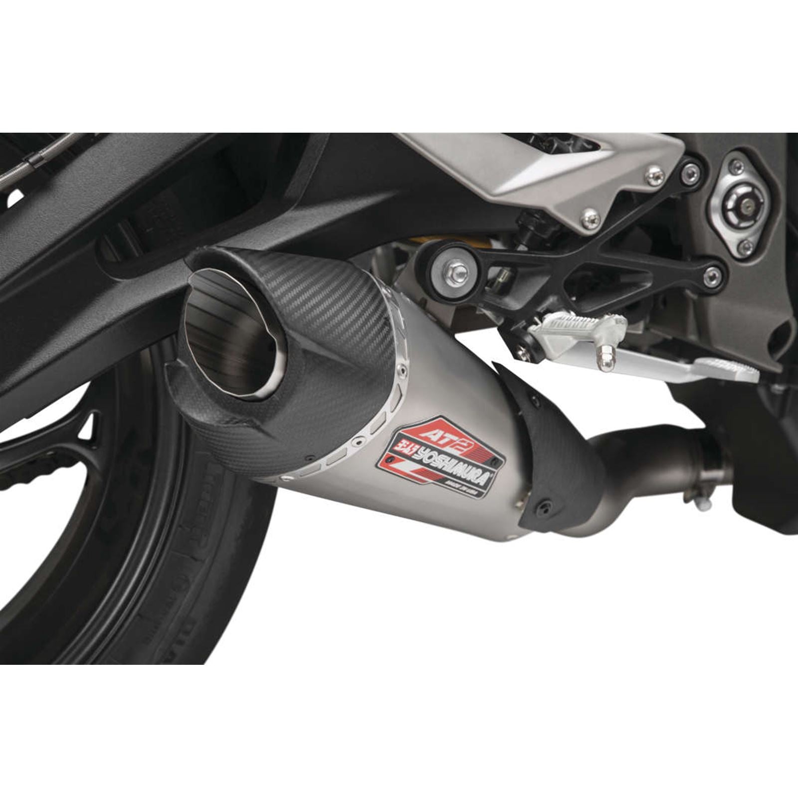 Yoshimura Street Slip-On AT2 Works Finish Stainless Steel Carbon Fiber End Cap 19680BP521_986295