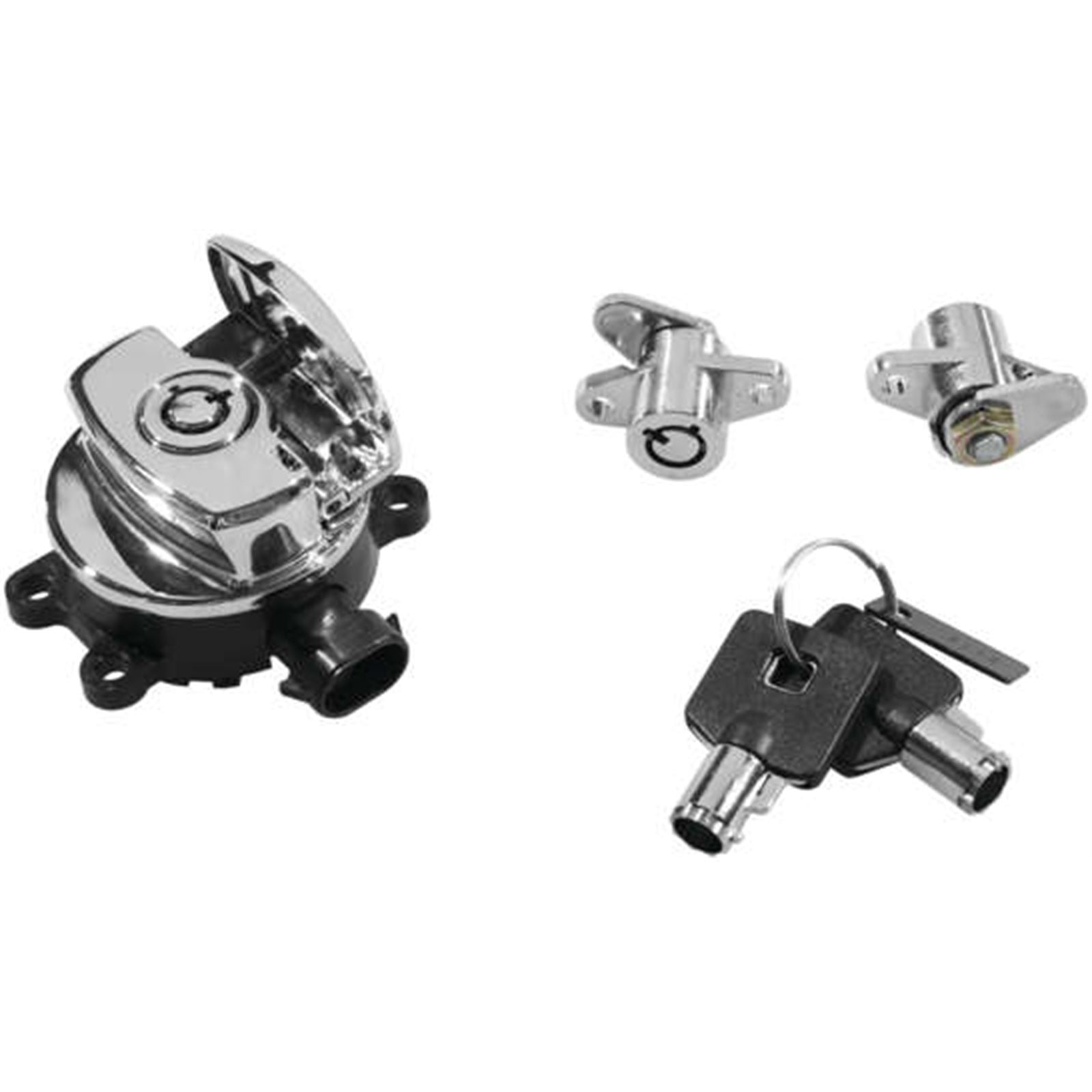 Biker's Choice Ignition Switch and Saddlebag Lock Kit - Chrome 78403_989954