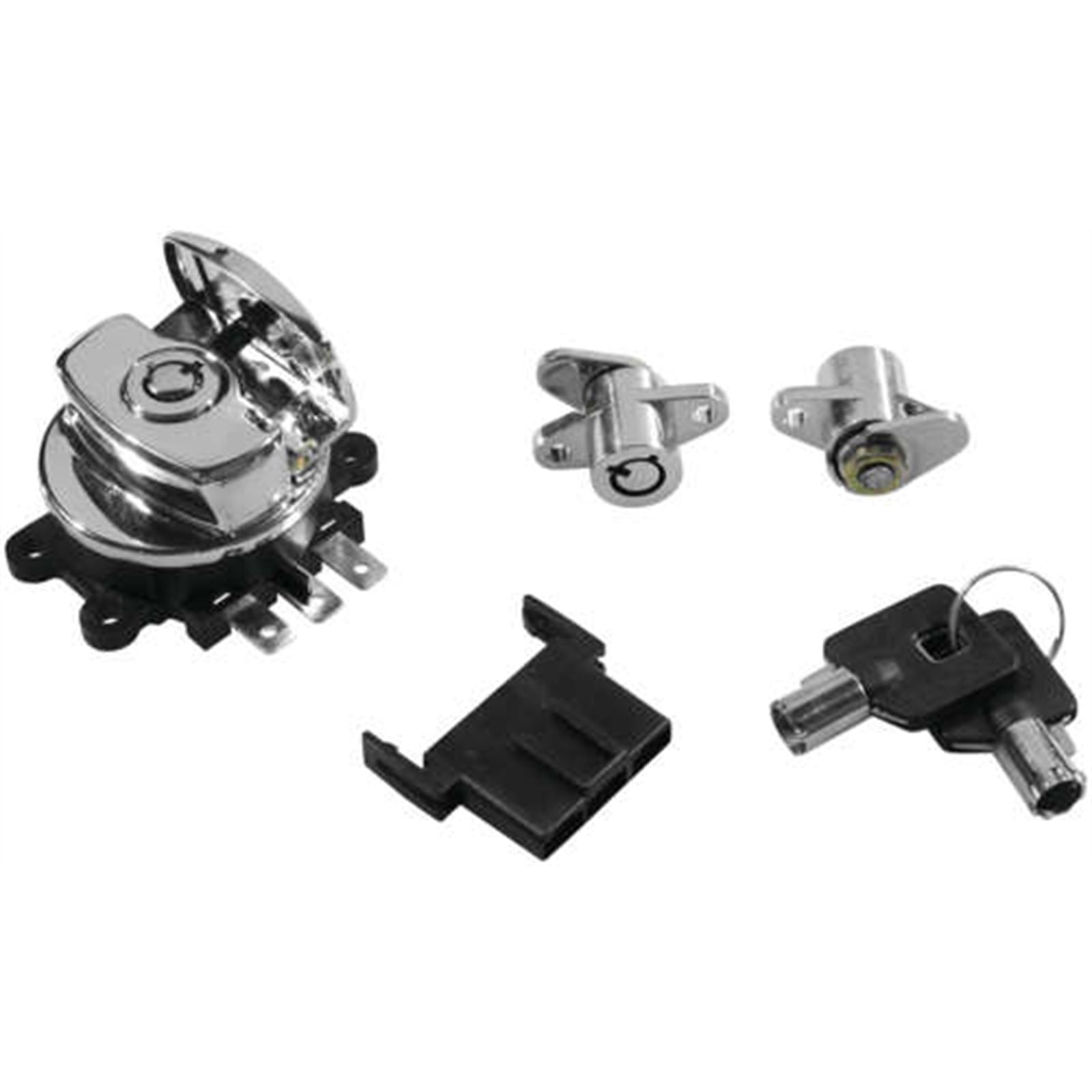 Biker's Choice Ignition Switch and Saddlebag Lock Kit - Chrome 78404_986548