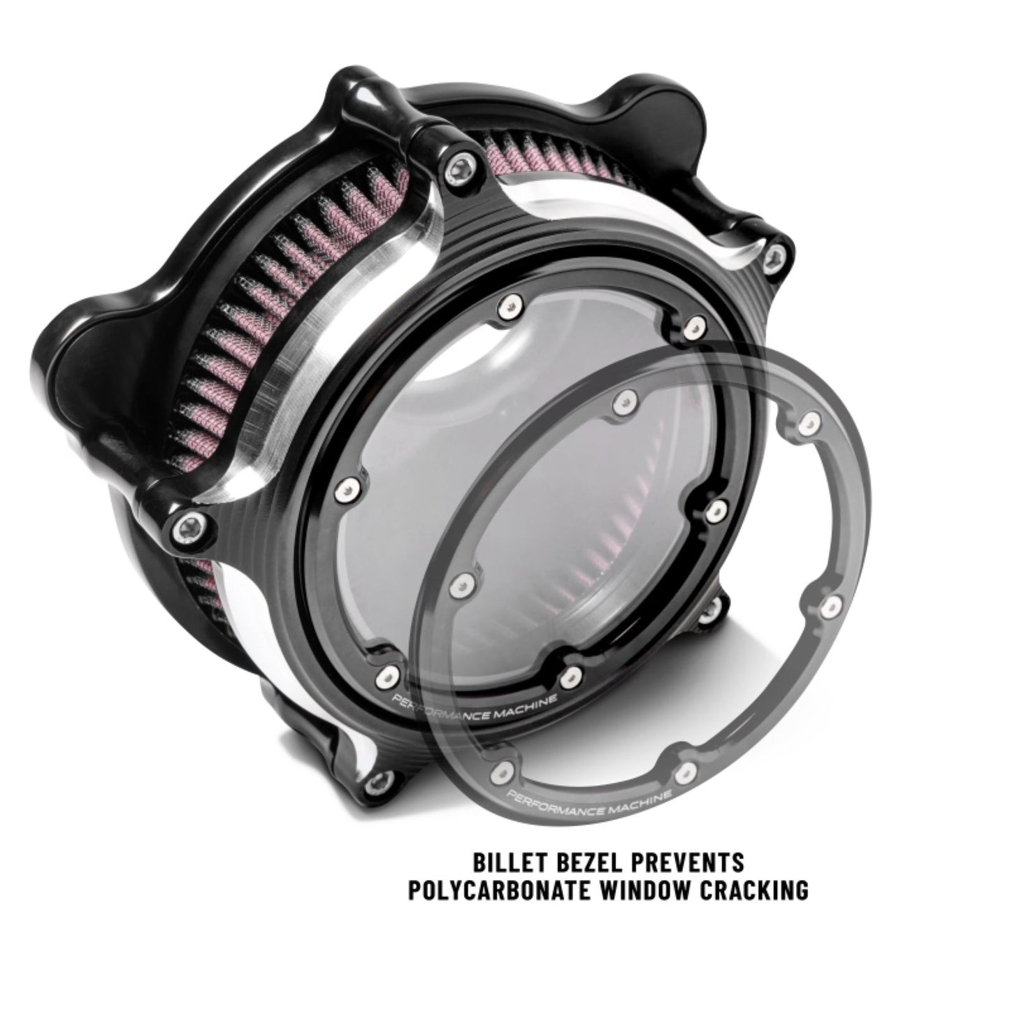 Performance Machine Vision Air Cleaner - Contrast Cut - M8 0206-2156-BM_1463020