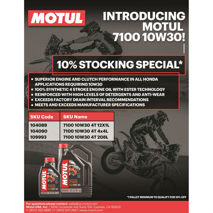 Motul 7100 4T Synthetic Oil 10W30, 1 liter 104089_726100