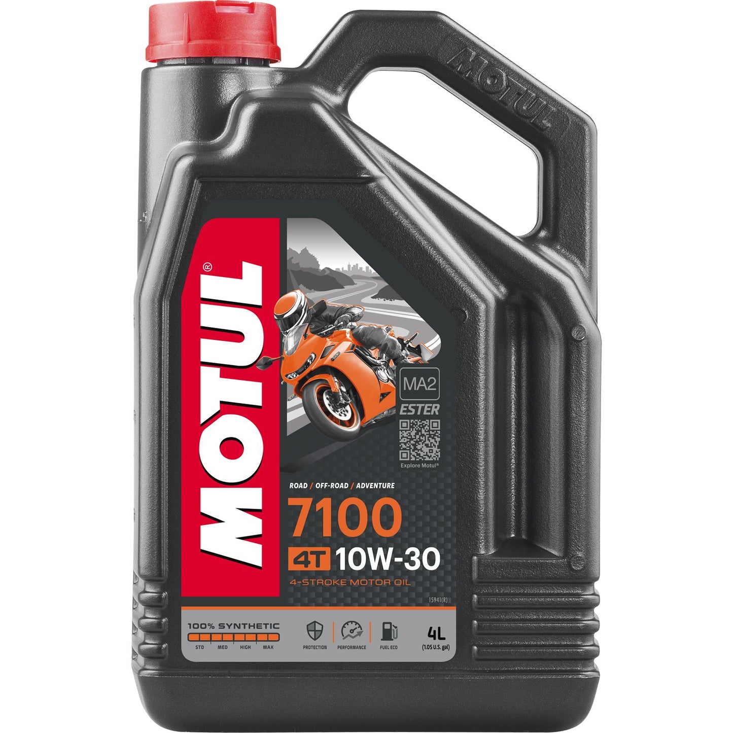 Motul 7100 4T Synthetic Oil 10W30, 4 liter 104090_726101