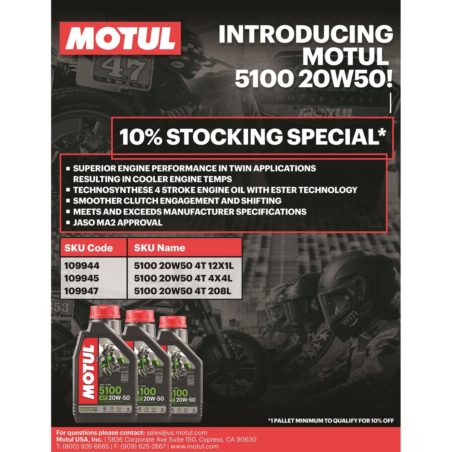 Motul 5100 4T Technosynthese Oil 20W50, 1 liter 109944_726104