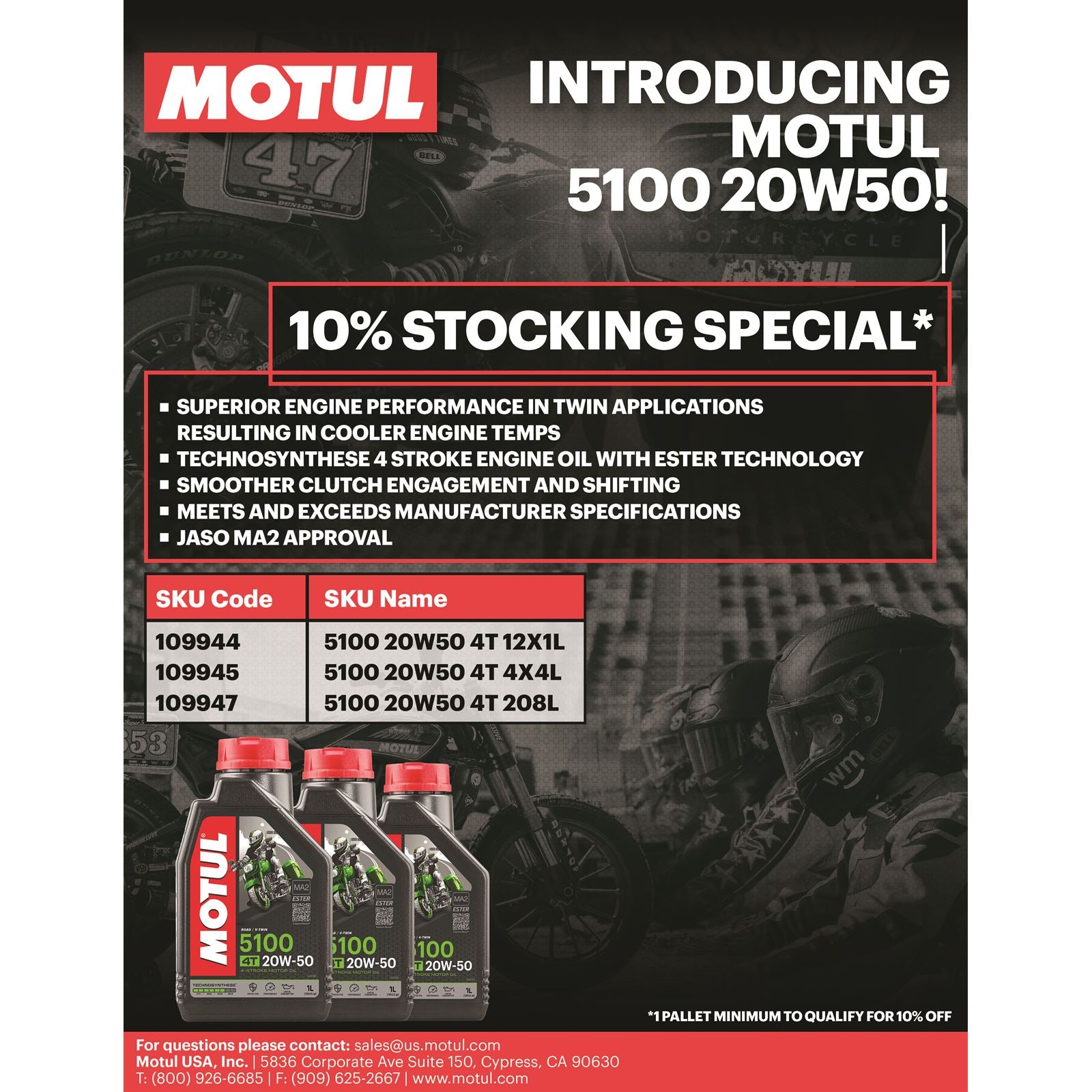 Motul 5100 4T Technosynthese Oil 20W50, 1 liter 109944_726104