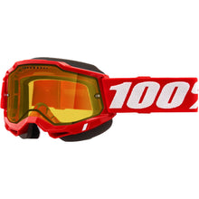 100% Accuri 2 Snow Goggles - Red with Yellow Dual Pane Vented Lens 50223-608-03_1367704