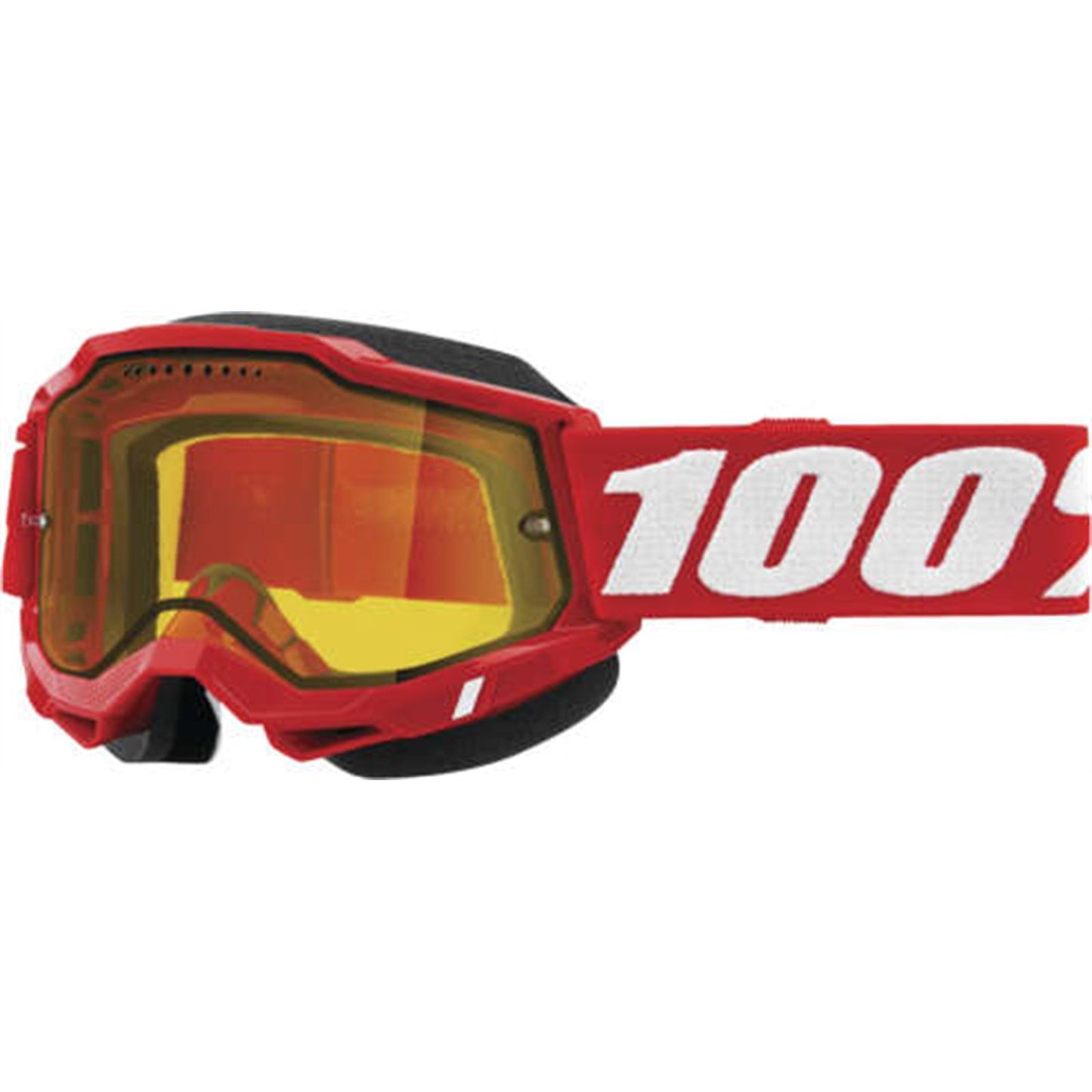 100% Accuri 2 Snow Goggles - Red with Yellow Dual Pane Vented Lens 50223-608-03_985929