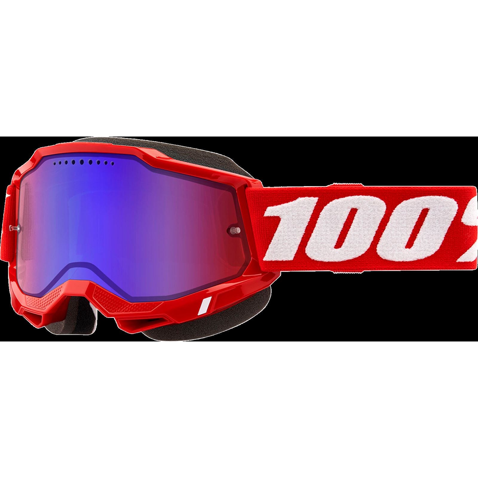 100% Accuri 2 Snow Goggles - Red with Red/Blue Mirror Lens 50223-654-03_775548