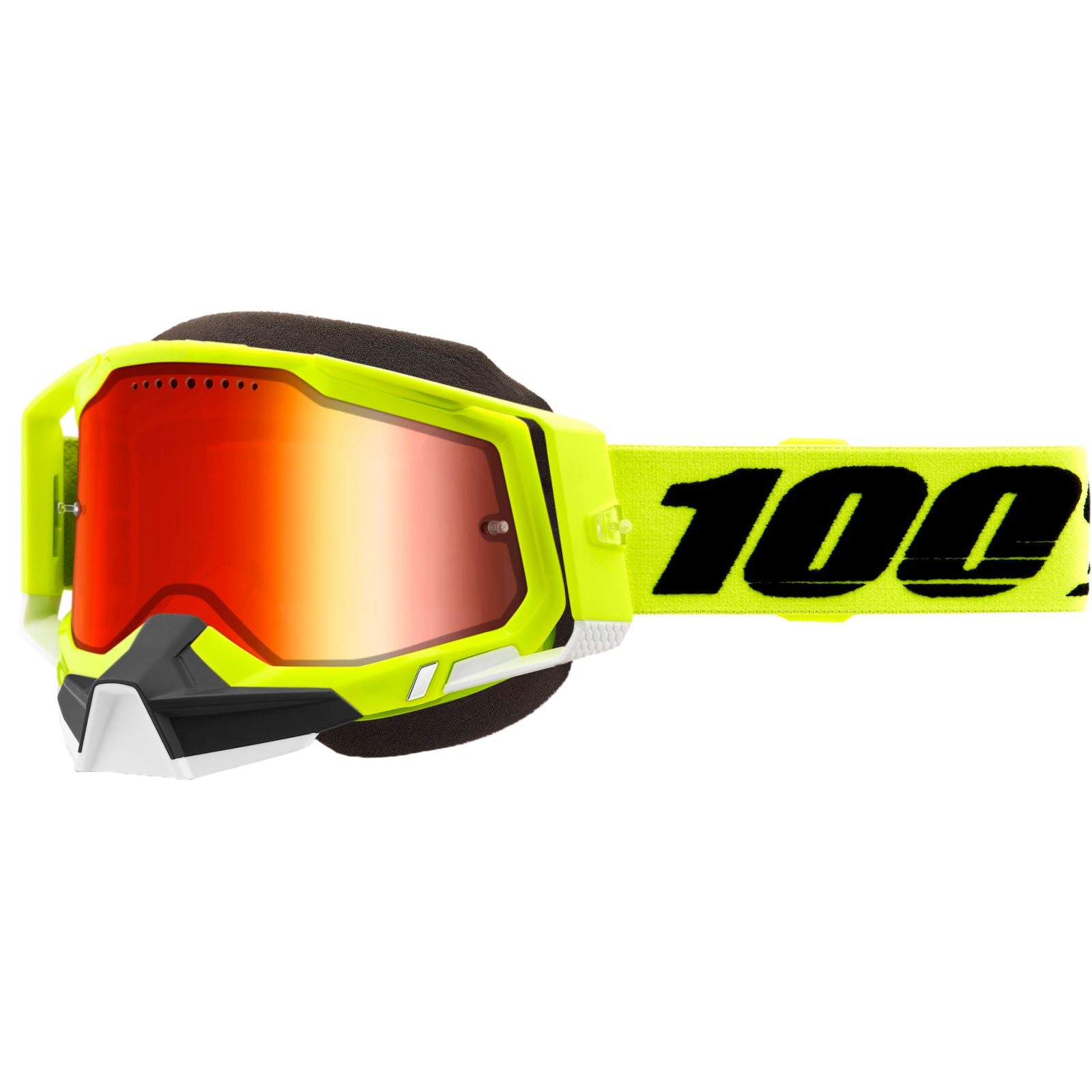 100% Racecraft 2 Snow Goggles - Yellow with Red Mirror Lens 50122-651-04_1367734