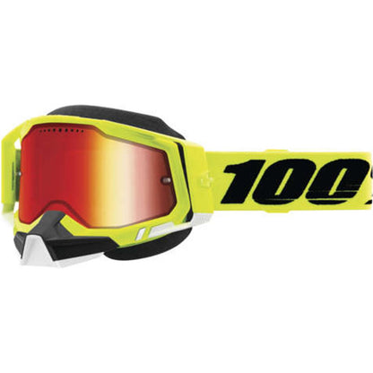 100% Racecraft 2 Snow Goggles - Yellow with Red Mirror Lens 50122-651-04_995467