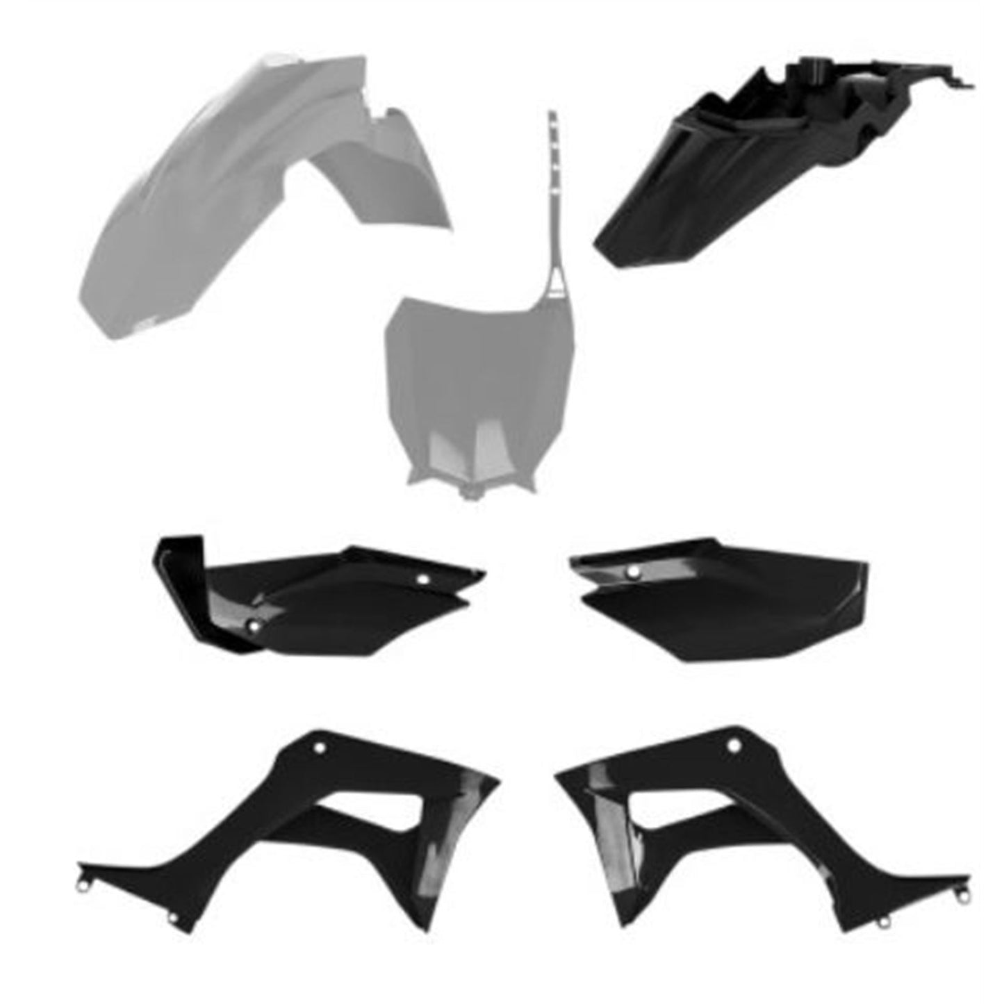 Acerbis Full Replacement Body Kit - Gray/Black - CRF110F 2861931019_734215