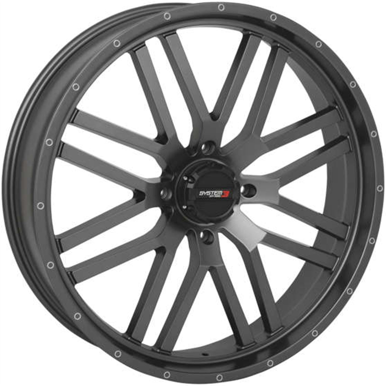 System 3 ST-3 Simulated Beadlock Wheel 22x6.5, 4/156, 4+2.5 - Grey [MPN: 22S3-1556]_986796