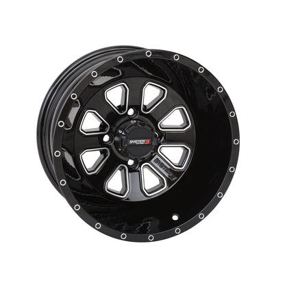 System 3 ST-4 Aluminum Wheel 14x7, 4/110, 2+5, Black/Machined 14S3-4111_1308474