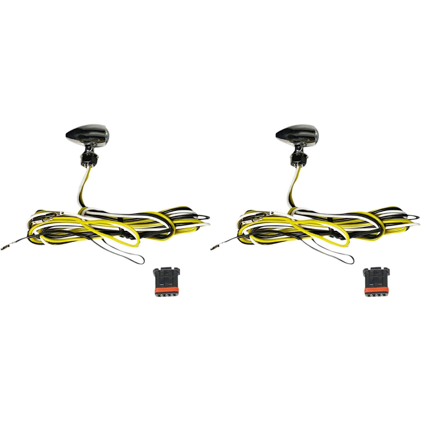 Custom Dynamics Micro Turn Signals - Dual - Amber/White - Chrome CD-MICRO-AW-C_1052090