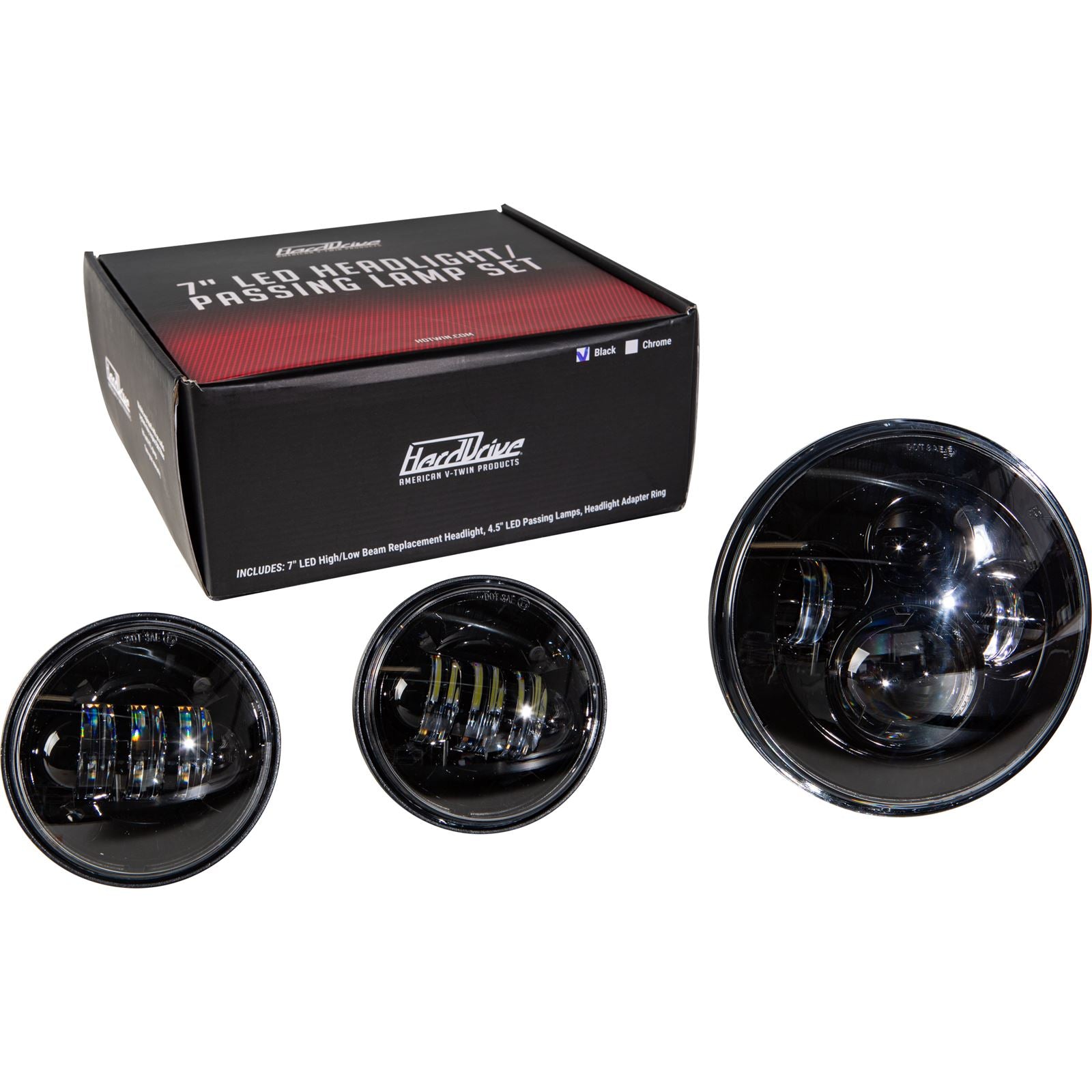 Harddrive Led Headlight/Passing Lamp Set - Black LY-HL-SET-001-XB_1090233