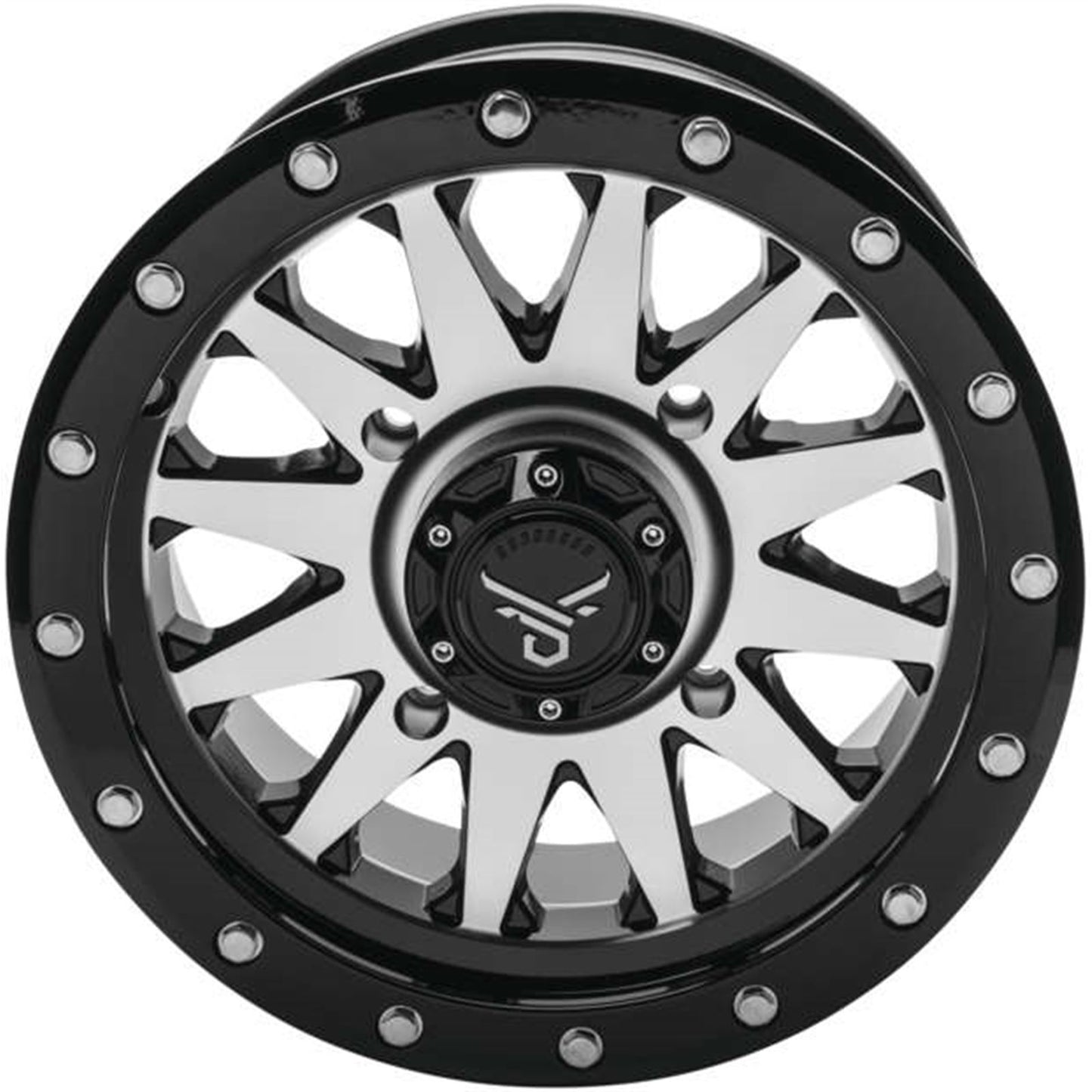 QuadBoss Wagon Wheel 14x7, 4/156, 4+3, Black/Machined RT-GW106147156MBA_982126