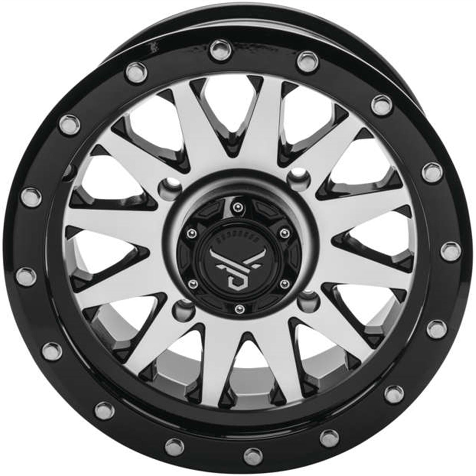 QuadBoss Wagon Wheel 14x7, 4/156, 4+3, Black/Machined RT-GW106147156MBA_982126