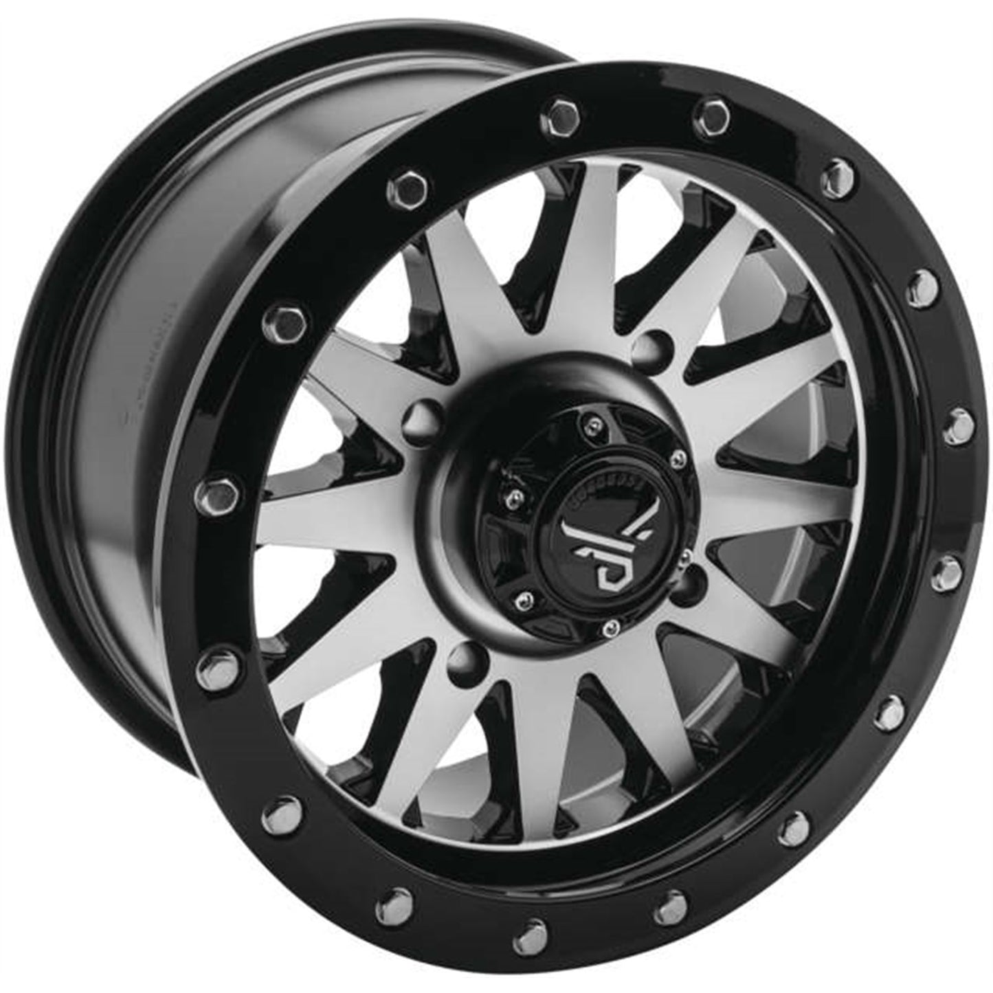 QuadBoss Wagon Wheel 14x7, 4/156, 4+3, Black/Machined RT-GW106147156MBA_982131