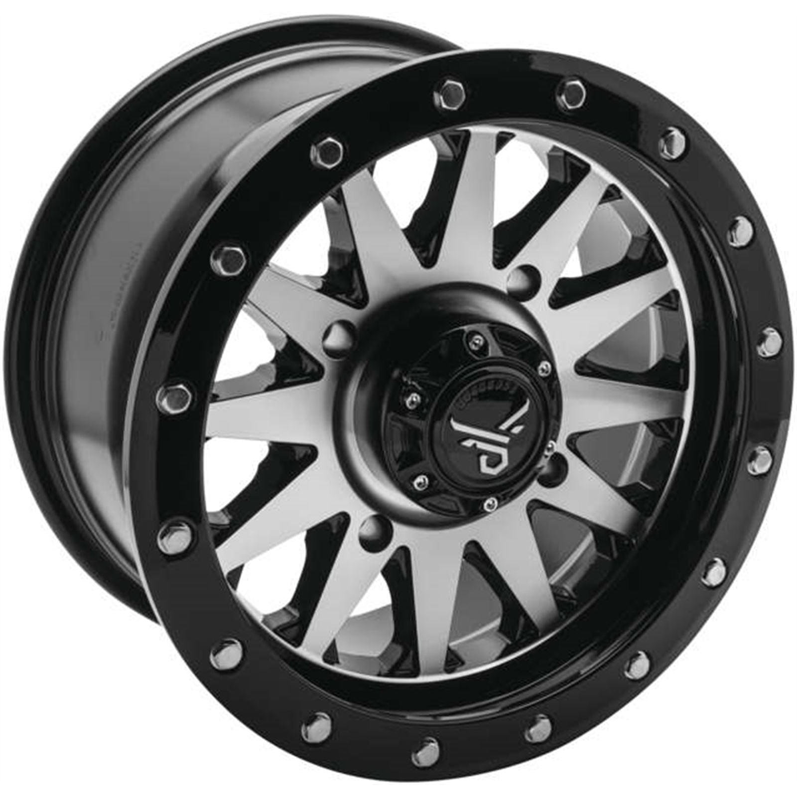 QuadBoss Wagon Wheel 14x7, 4/156, 4+3, Black/Machined RT-GW106147156MBA_982131
