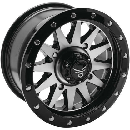 QuadBoss Wagon Wheel 14x7, 4/156, 4+3, Black/Machined RT-GW106147156MBA_982131