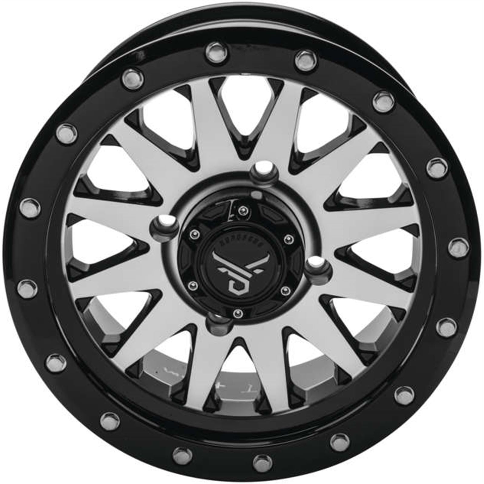 QuadBoss Wagon Wheel 14x7, 4/137, 5+2, Black/Machined RT-GW106147137MBB_993611