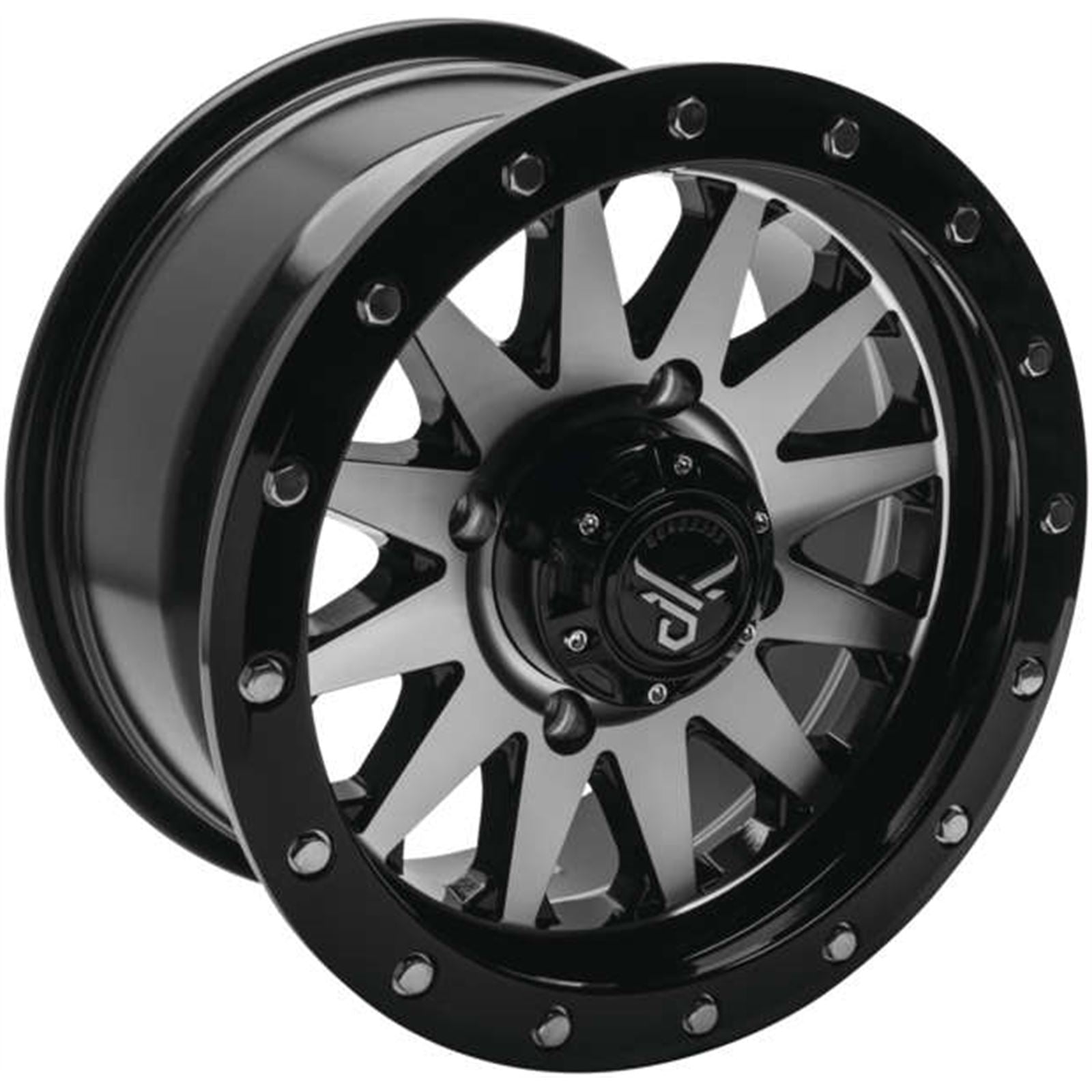 QuadBoss Wagon Wheel 14x7, 4/137, 5+2, Black/Machined RT-GW106147137MBB_993610