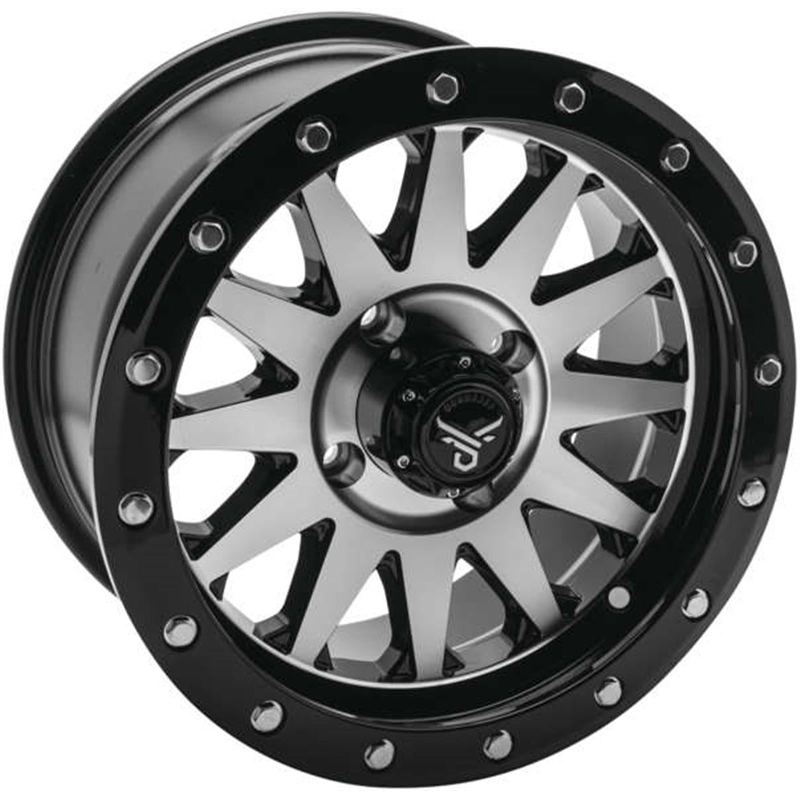 QuadBoss Wagon Wheel 14x7, 4/110, 5+2, Black/Machined RT-GW106147110MBB_995423