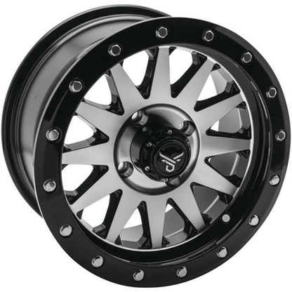 QuadBoss Wagon Wheel 14x7, 4/110, 5+2, Black/Machined RT-GW106147110MBB_995423