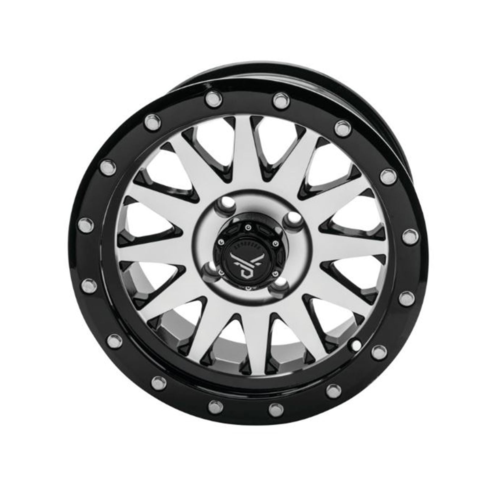QuadBoss Wagon Wheel 15x7, 4/156, 4+3, Black/Machined RT-GW106157156MBA_899252