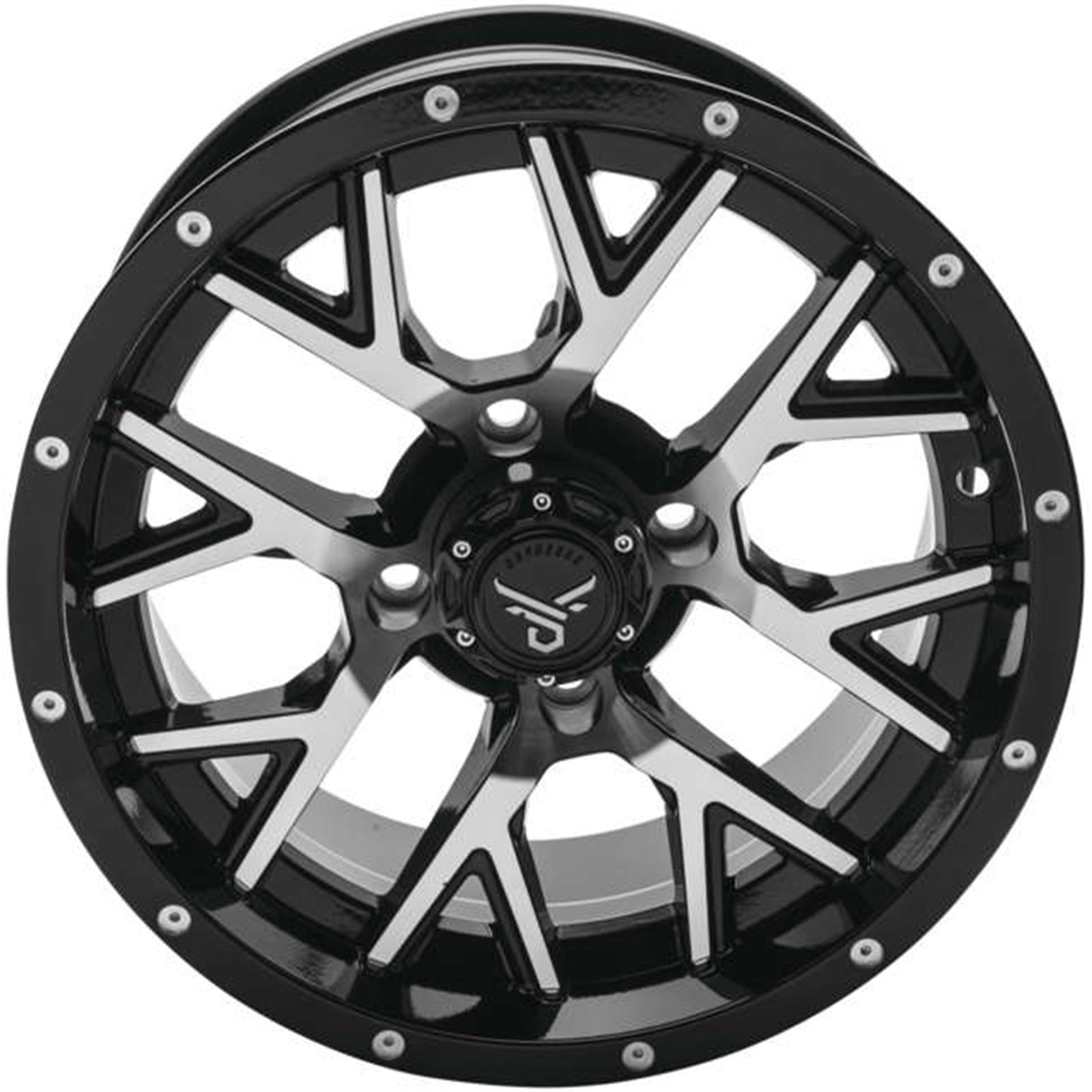 QuadBoss Barbwire Wheel 14x7, 4/110, 5+2, Black/Machined RT-GW081147110MBB_985813