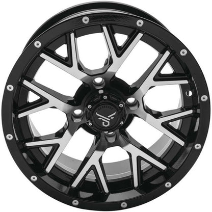 QuadBoss Barbwire Wheel 14x7, 4/110, 5+2, Black/Machined RT-GW081147110MBB_985813